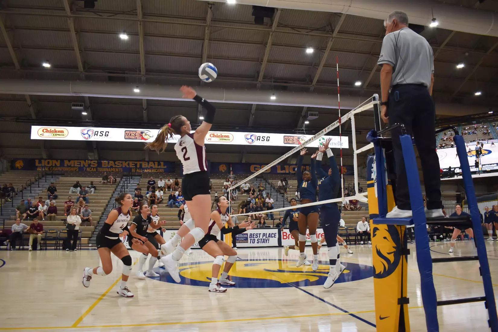 Natalie Vance goes up for an attack.