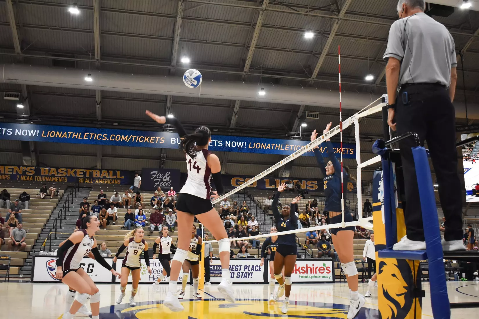 Ella Swansiger rocks her arm back for an attack.
