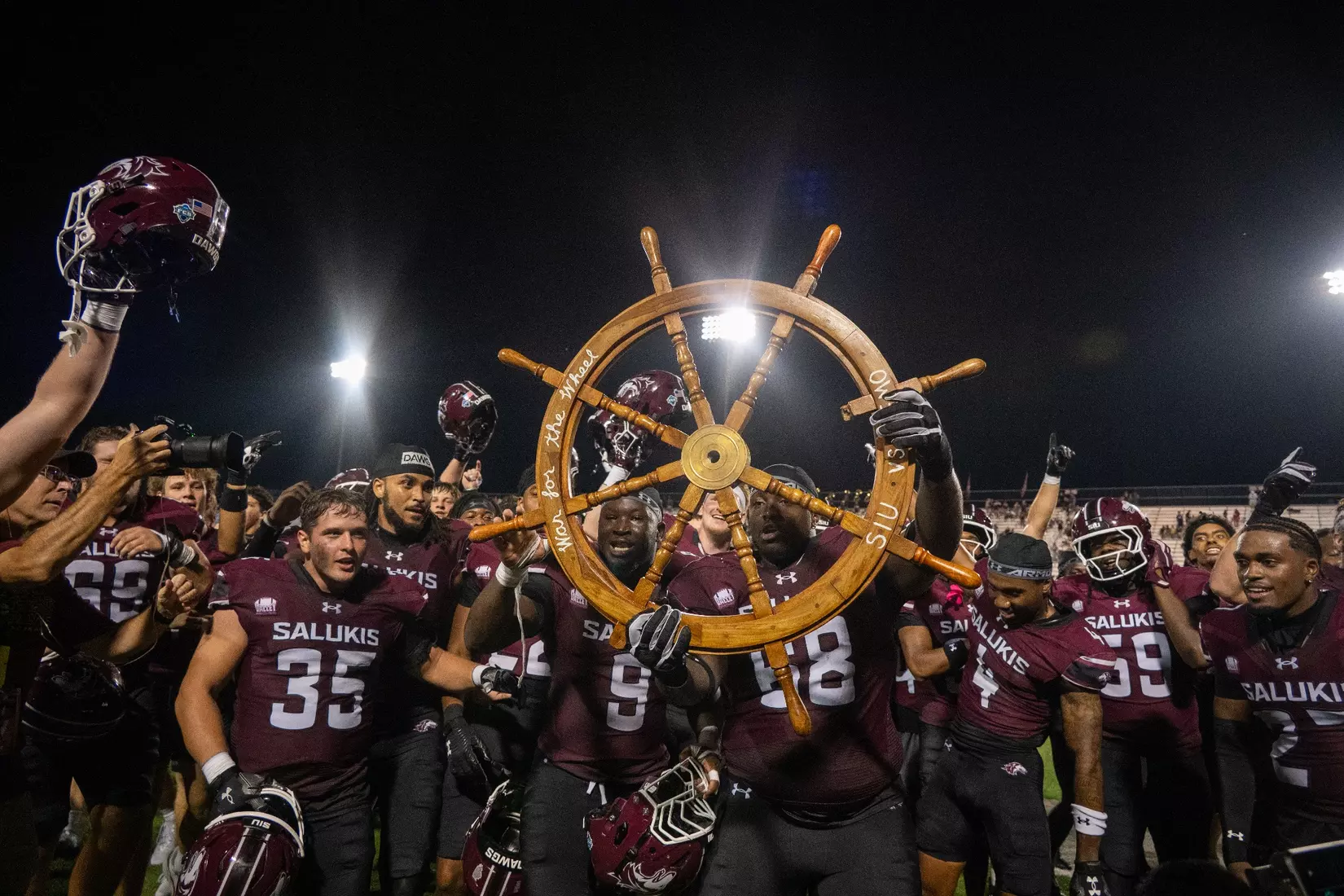 Salukis hold the Wheel