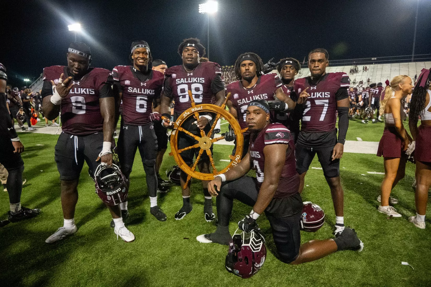 Salukis hold the Wheel