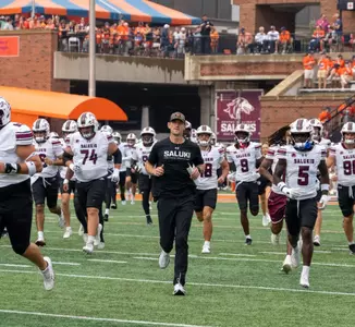 Team runs onto the field