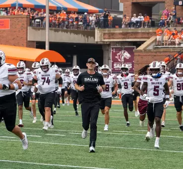 Team runs onto the field
