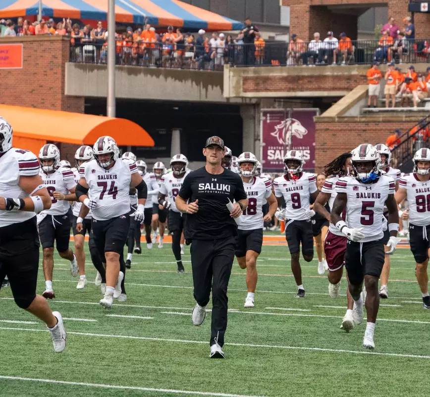 Team runs onto the field