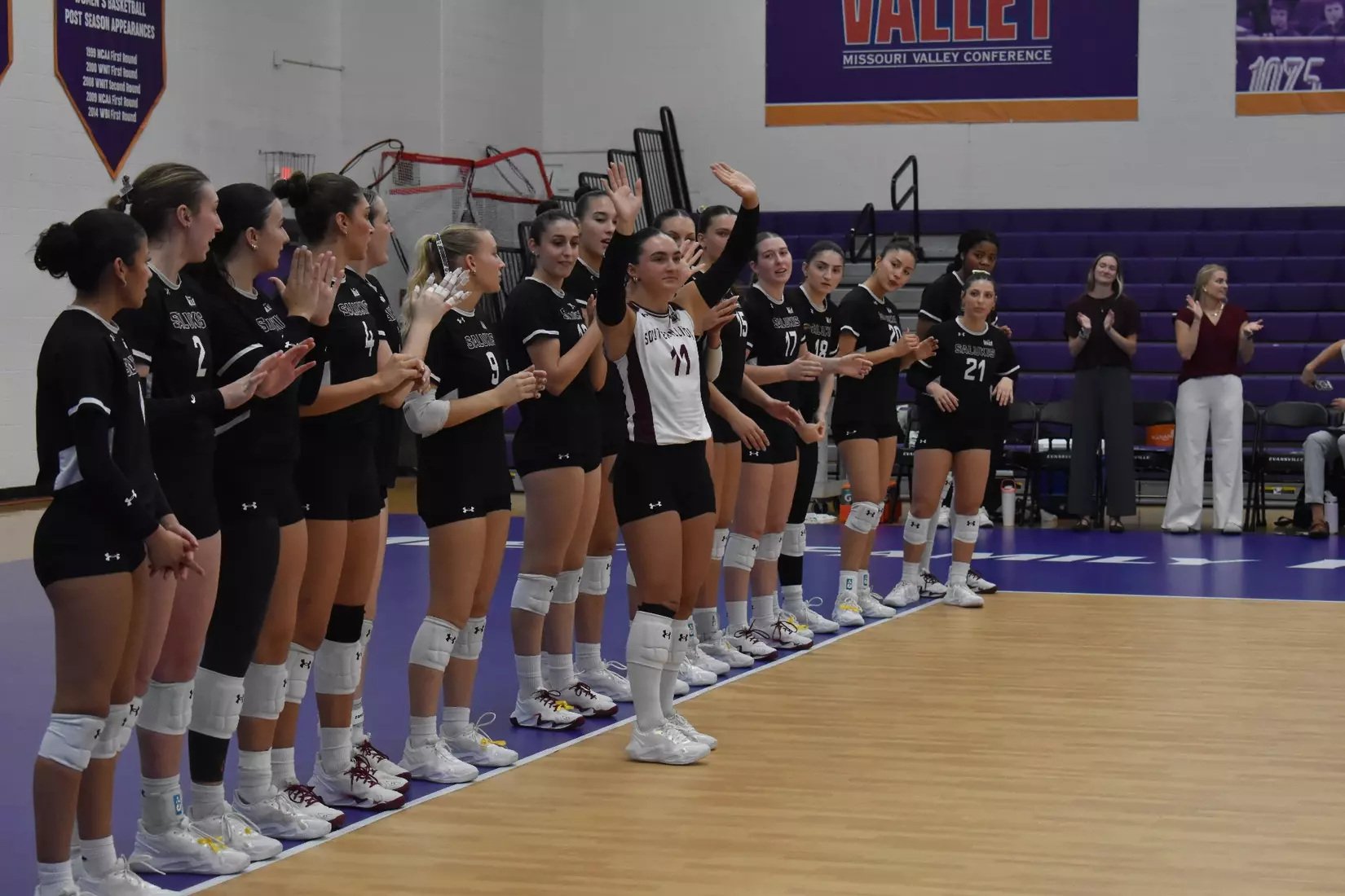 Jillian Shaneyfelt waves as her name is announced.