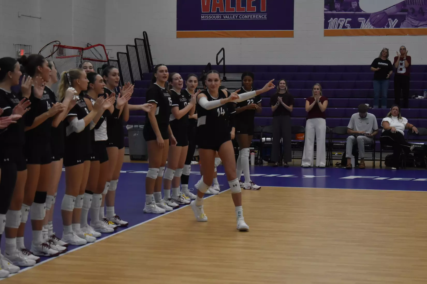 Ella Swansiger points as her name is announced.