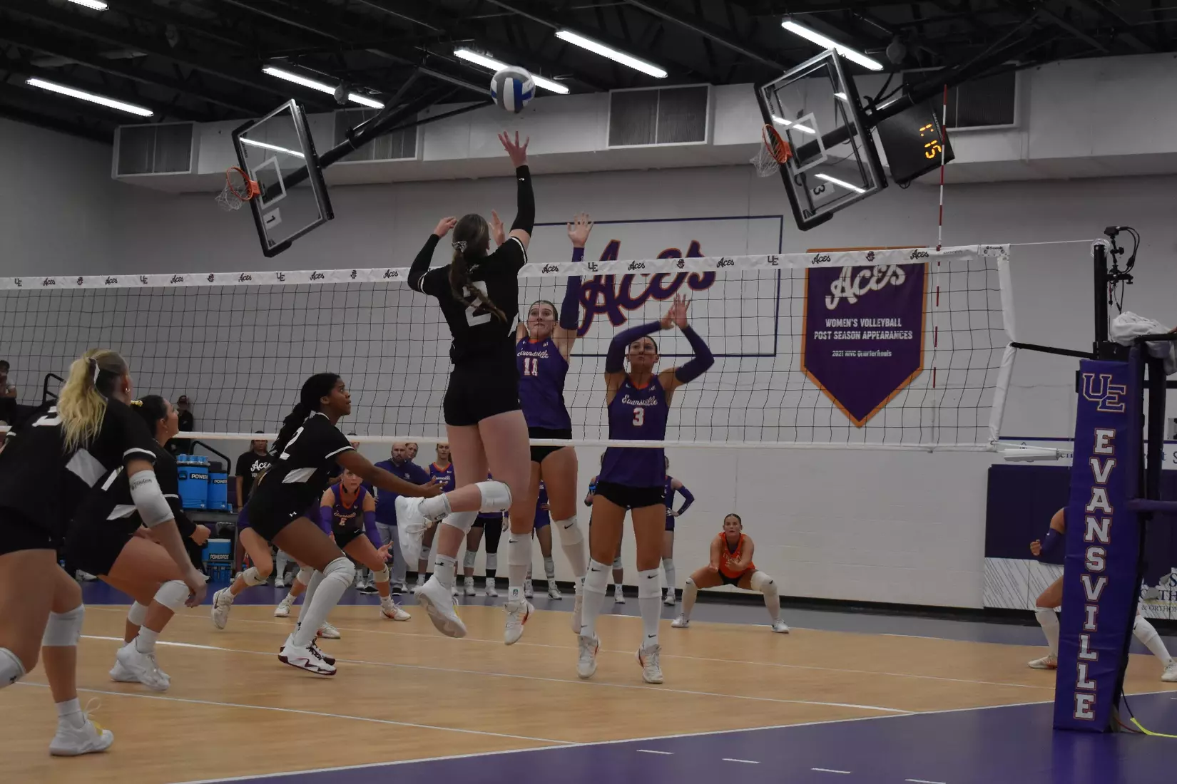 Natalie Vance power tips a ball in the match.