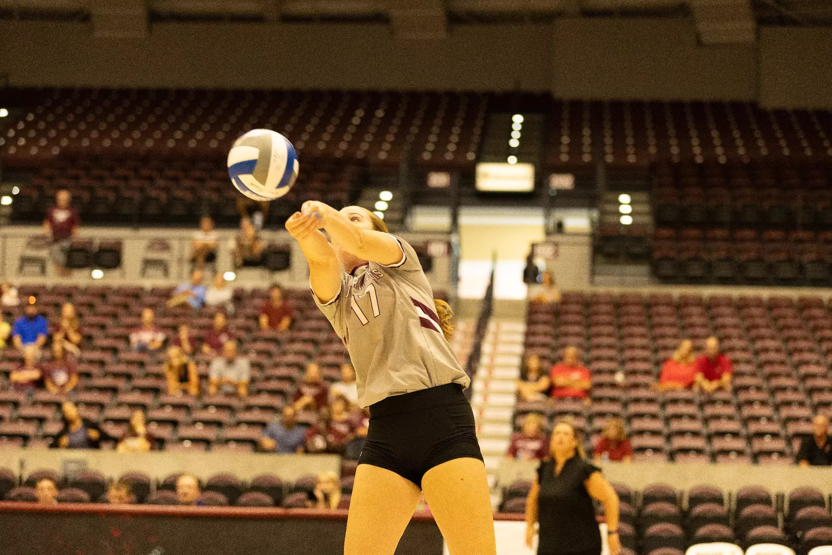 Julia Laidig bumps a ball.