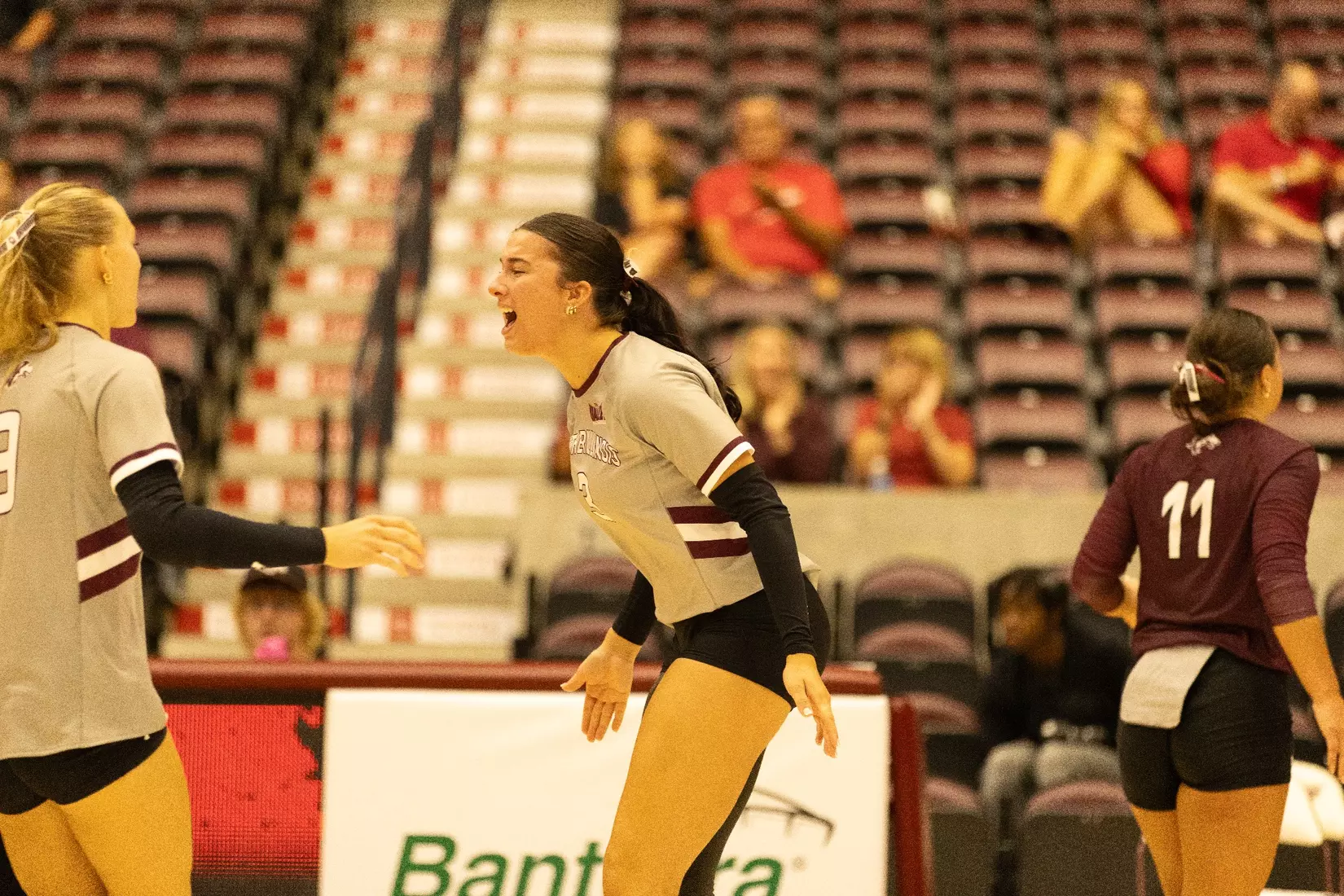 McKenzie Moeller screams in celebration.