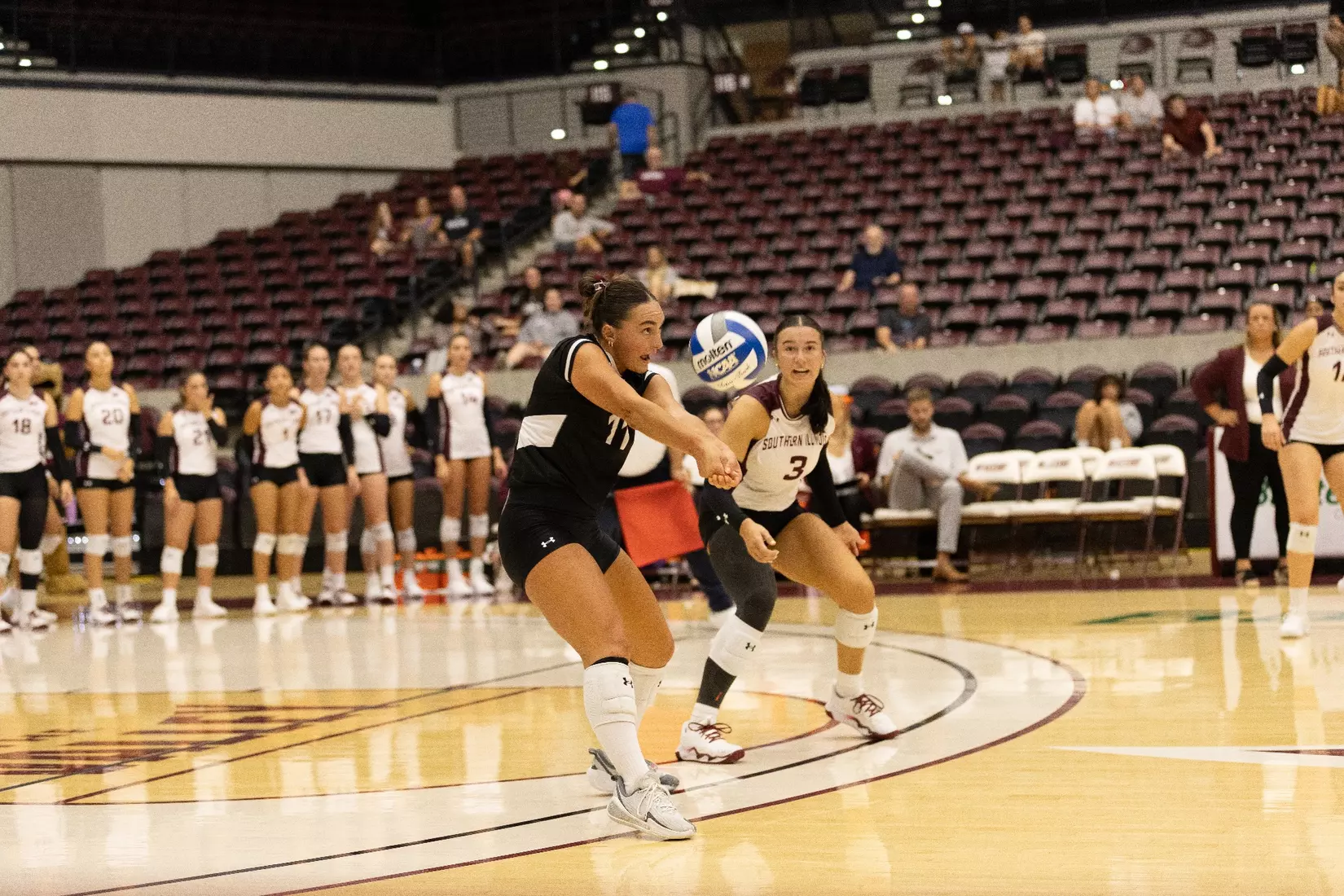 Jillian Shaneyfelt bumps an incoming ball.