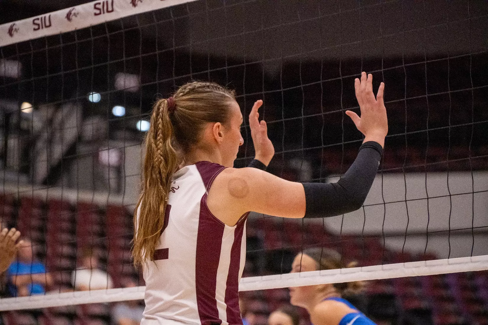 Natalie Vance prepares for the incoming serve.