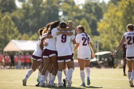 Salukis celebrating after scoring vs Lindenwood