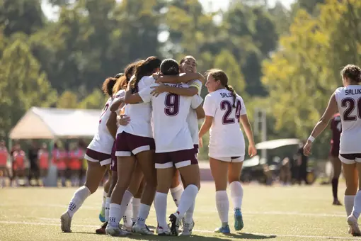 Salukis celebrating after scoring vs Lindenwood