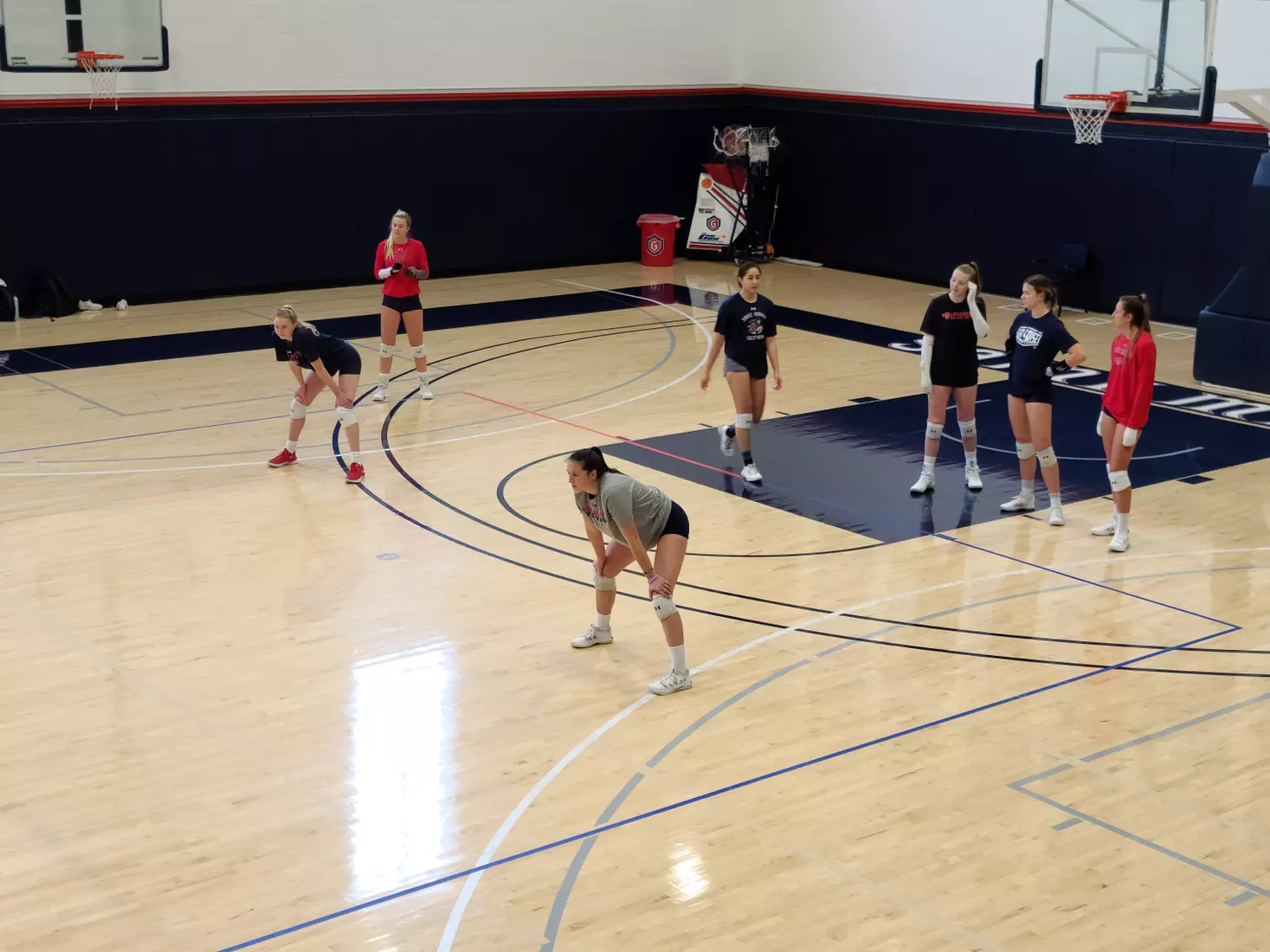 Hawley Harrer (left) and Jennifer "Boo" Laird (right) ready for the attack - at Madigan Gym, Moraga, Calif., Jan. 8, 2021