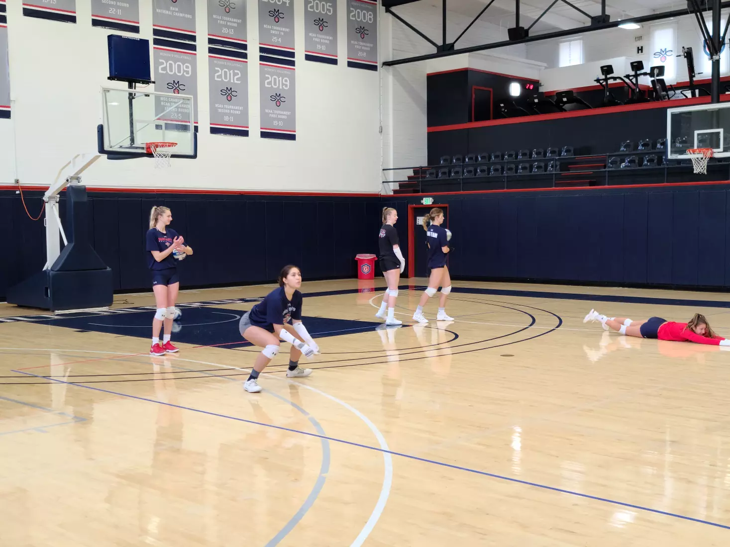 Alosina Thompson waits to receive the ball - at Madigan Gym, Moraga, Calif., Jan. 8, 2021