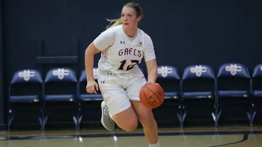 Sydney Raggio led all players with 18 points and 12 rebounds for her sixth double-double of the season Saturday.