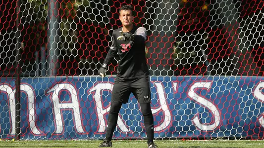 Senior Andrew Konstantino captured two saves in his first start of 2017