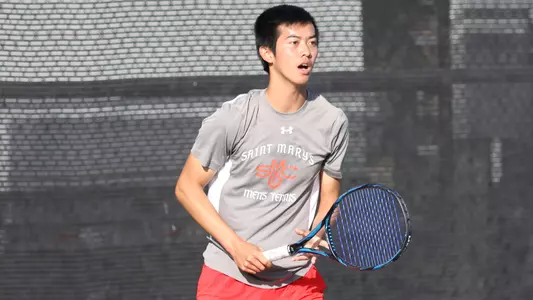 Brian Lee during a practice at Timothy Korth Tennis Complex on Feb. 5, 2018