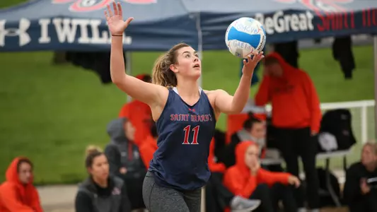 Morgan Hughes and partner Payton Rund extended their winning streak to nine Wednesday before falling in the afternoon.