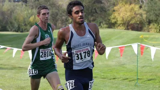 Rajpaul Pannu, pictured here with the Gaels' cross country team in 2013, will compete at the U.S. Track and Field Championships this week.