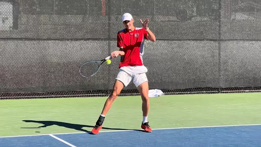 James Watt forehand shot on Day 3 of 2021 ITA Regionals