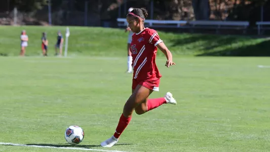 Carly Waller winds up for a kick
