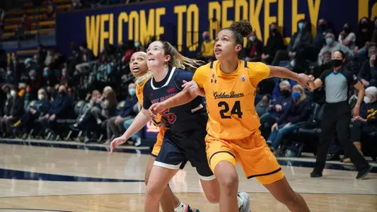 Maddy Holland Boxes out 2 Cal Bears