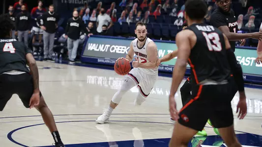 Tommy Kuhse dribbles vs Pacific