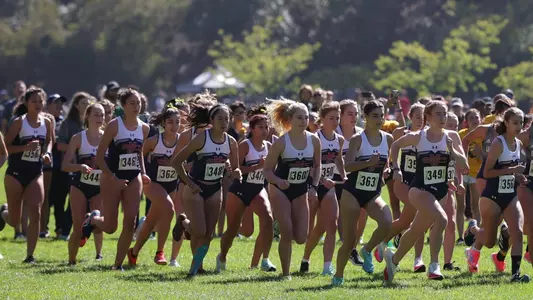 SMC Women's XC Team Race Off Line at USF Invitational