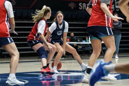 Wedin dribbling at practice