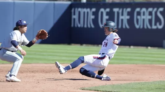 Seth Nager steals second against Norther Colorado