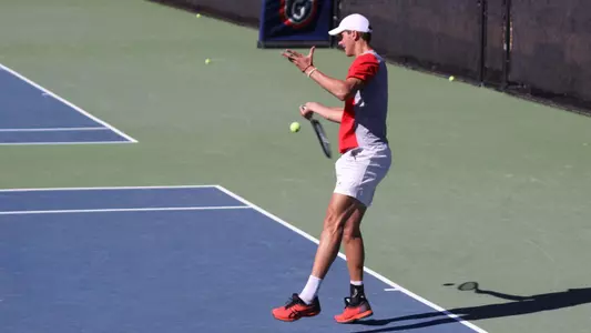 James Watt jumping forehand shot