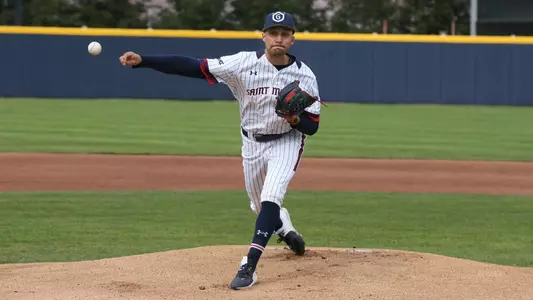 Conner Roberts follow through in pinstripes
