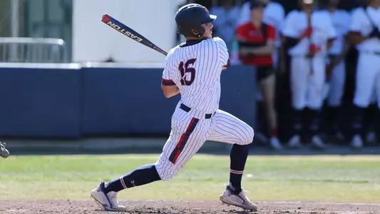 Marc Goulart follow through on swing vs. UCSB