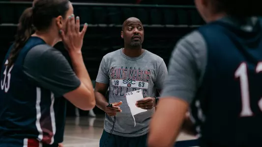 Jeff Cammon coaches at first official practice
