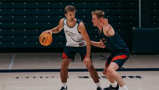 Augustas Marciulionis and Luke Barrett at Practice