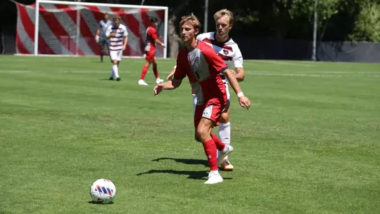 Justin Sosa plays the ball