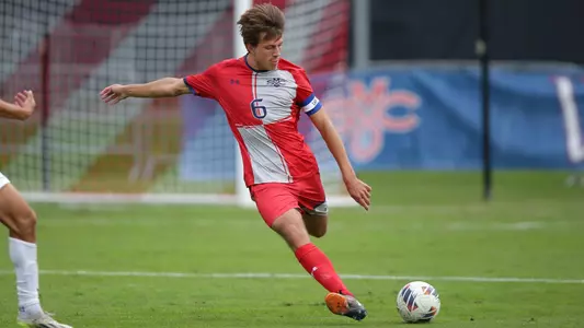 Louis Sterobo winds up for a kick against Pacific