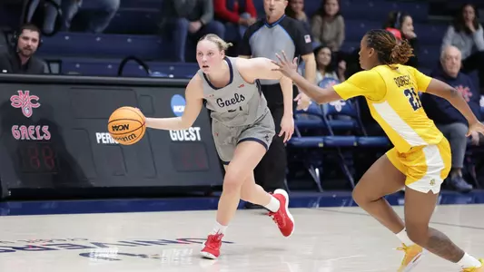 Hannah Rapp dribbles vs. NC A&T