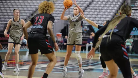 Taycee Wedin hits a three in round one of the 2023 WCC tournament