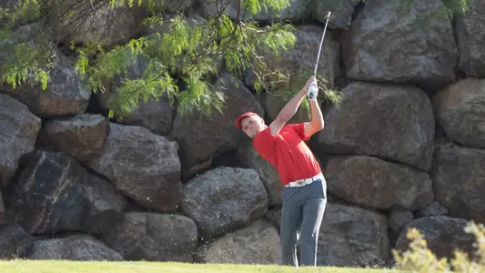 Kristian Bressum follow through in red