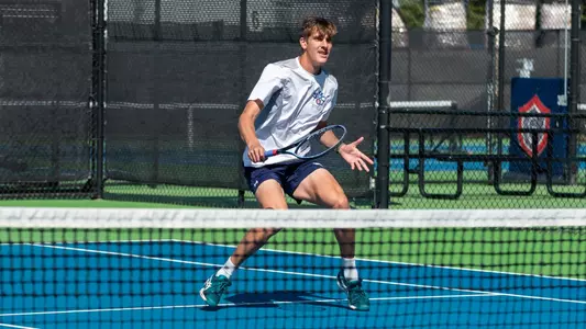 James Watt waits on a return in doubles play