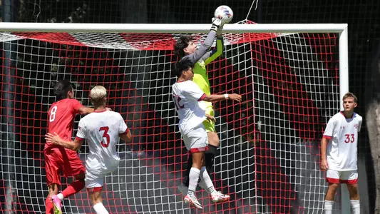 Jack Landreth leaping save at top of goal