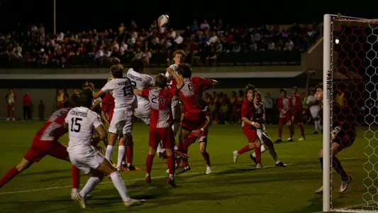Men's soccer vs. Stanford scrum by goal