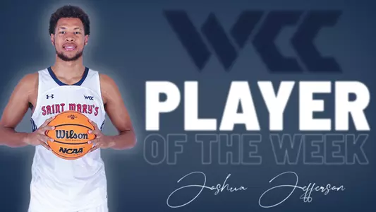 Joshua Jefferson WCC Player of the Week Graphic