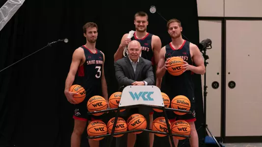 Augustas, Mitchell, Luke and Coach Bennett at 2024 -25 Media Day