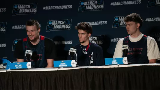 Mitchell Saxen, Aidan Mahaney and Alex Ducas and NCAA Tournament Press Conference