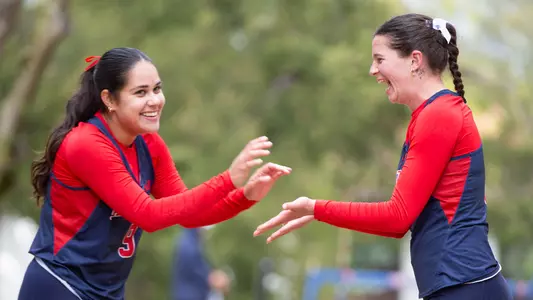 Paola Peralta and Chloe Swanson Celebration vs Pacific