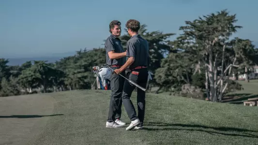 Aidan Lee and Avery Lazarski Celly at Golf and Leadership 2024