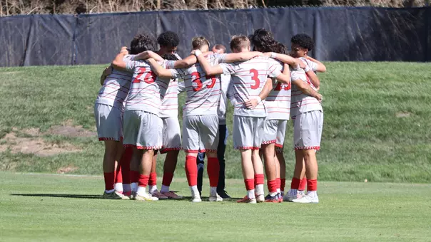 Men's Soccer Team Huddle vs. Pacific 2026