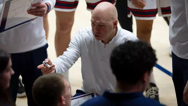 Randy Bennett in the Huddle vs Gonzaga